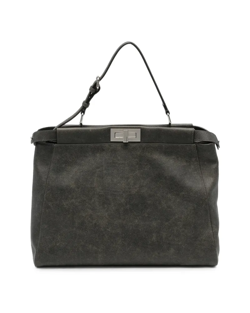 Fendi Large Peekaboo Tote Bag Grey
