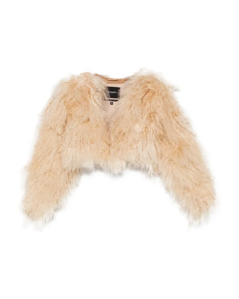Retrofête Luxe Fur Cropped Jacket Neutrals