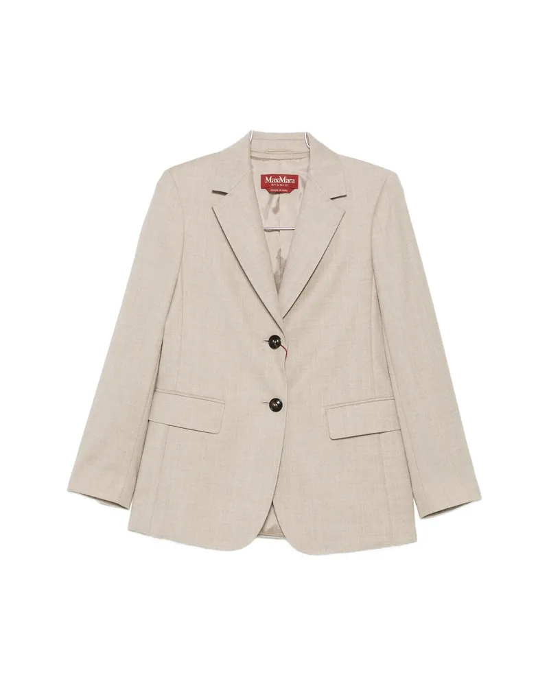 Max Mara Single-breasted Notched-lapel Blazer Neutrals