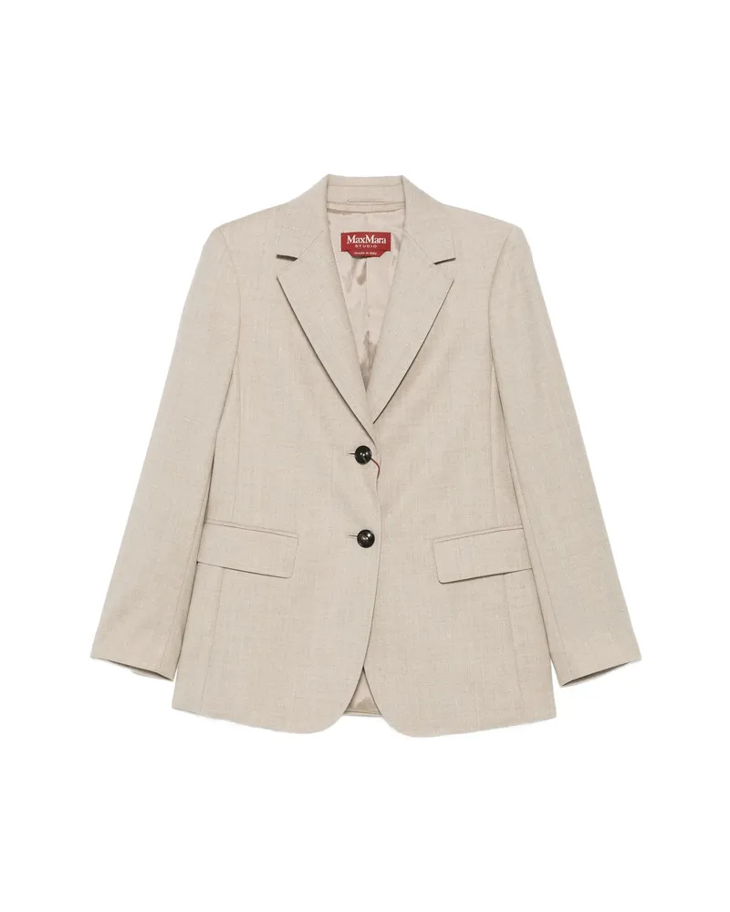 Max Mara Single-breasted Notched-lapel Blazer Neutrals