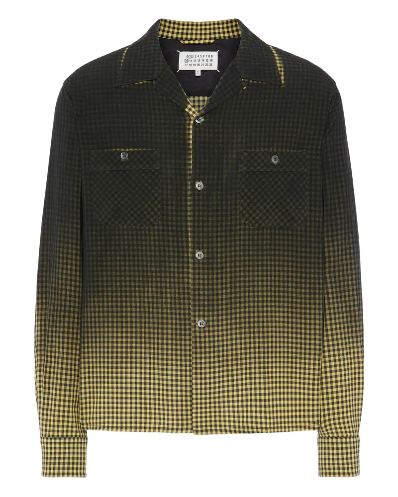 Maison Margiela Chequered-pattern Long-sleeved Shirt Black