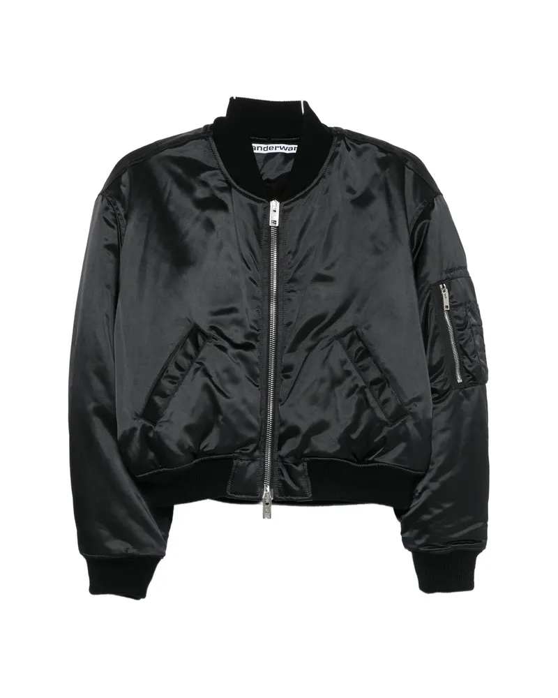 Alexander Wang Satin-finish Bomber Jacket Black
