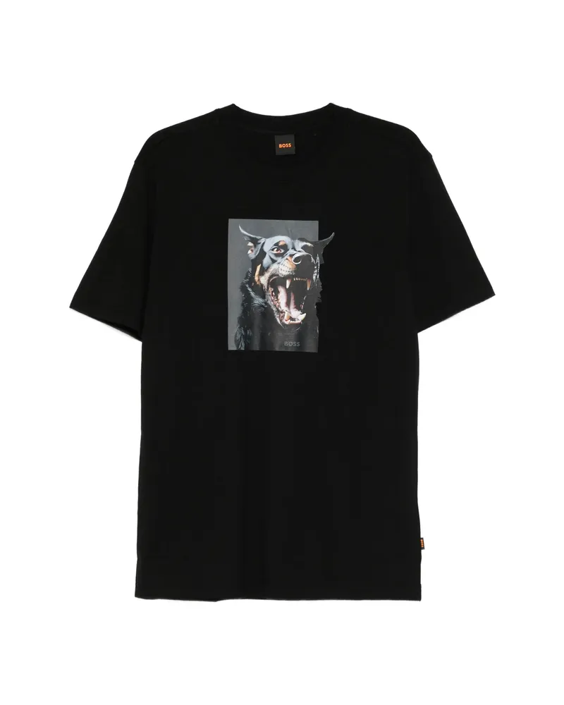 HUGO BOSS Graphic-print T-shirt Black