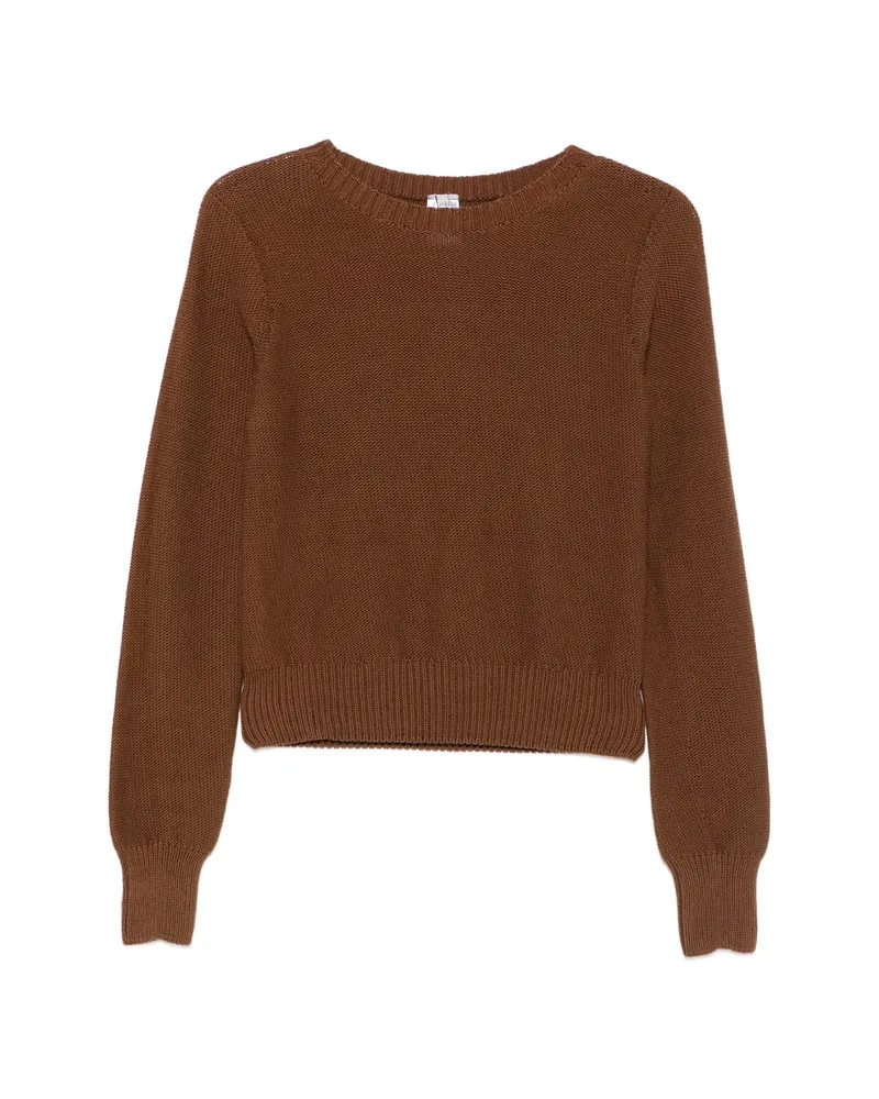 Baserange Ribbed-trim Sweater Brown
