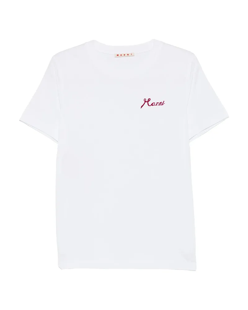 Marni Logo On The Chest Cotton T-shirt White