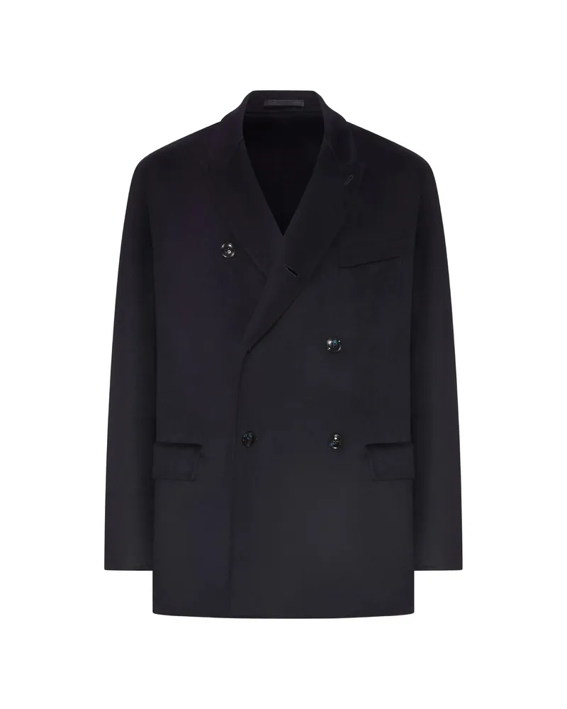 Giorgio Armani Double-breasted Cashmere Jacket Blue