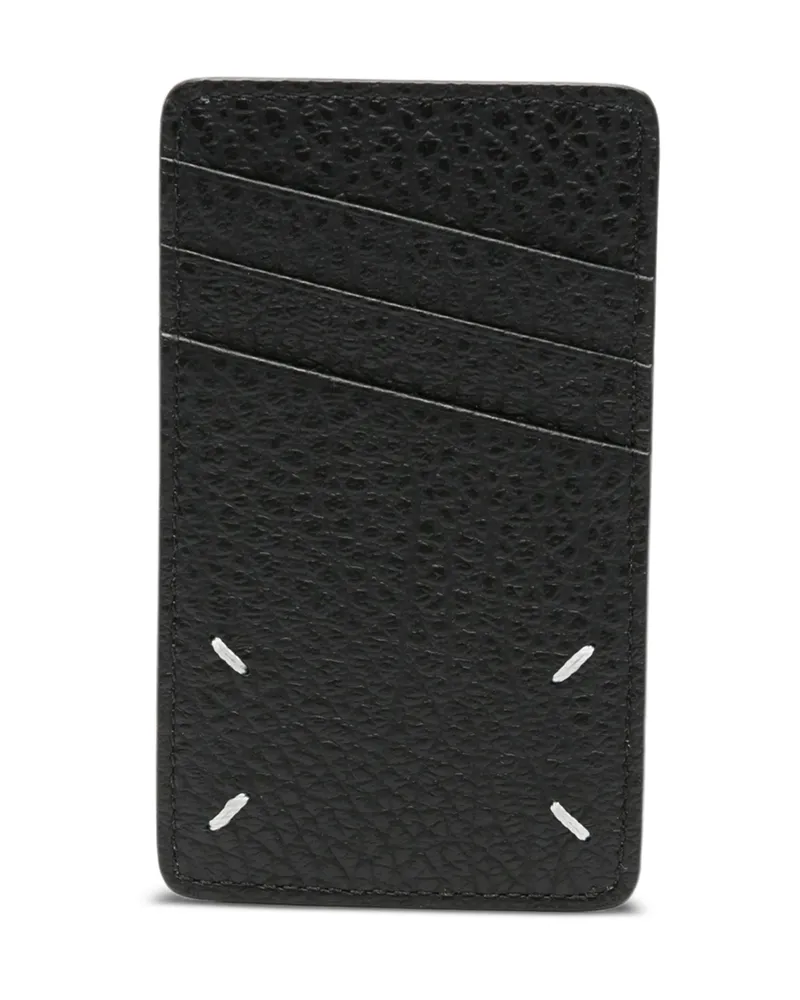 Maison Margiela Four Stitch-print Leather Cardholder Black