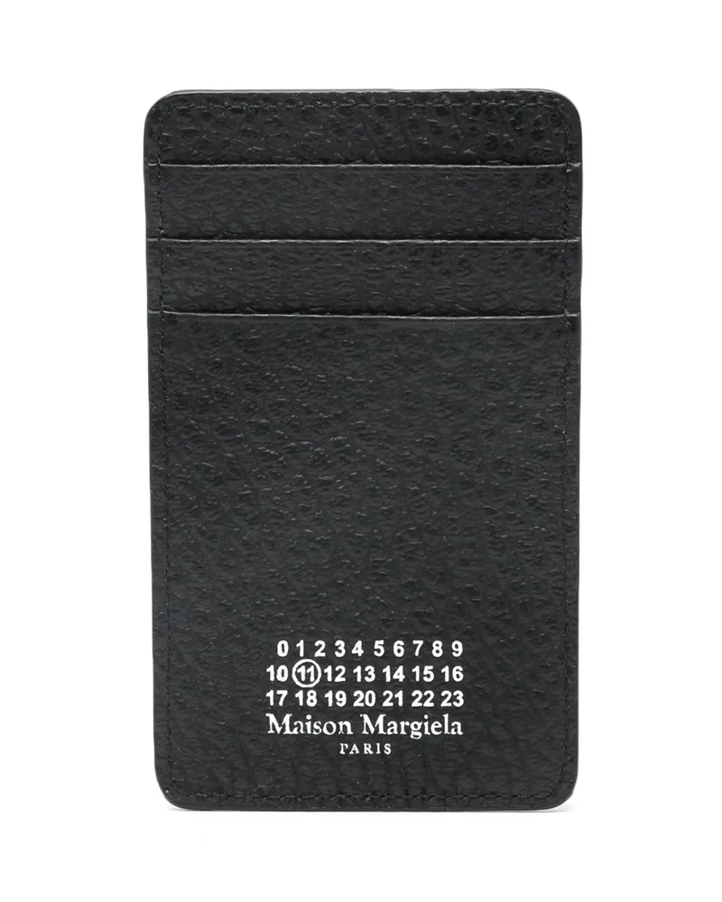 Maison Margiela Four Stitch-print Leather Cardholder Black