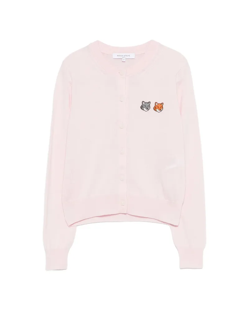 Kitsuné Fox-embroidered Cardigan Pink