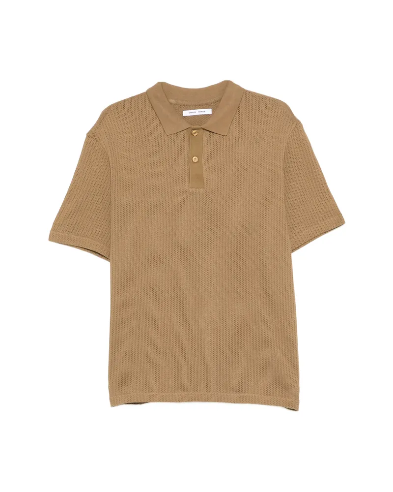 Samsøe & Samsøe Sajase Button Knitted Polo Shirt Neutrals
