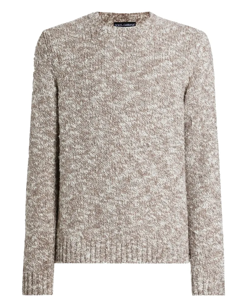 Dolce & Gabbana Speckled Knit Sweater Neutrals