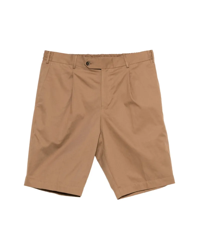 PT TORINO Button Pleated Shorts Neutrals