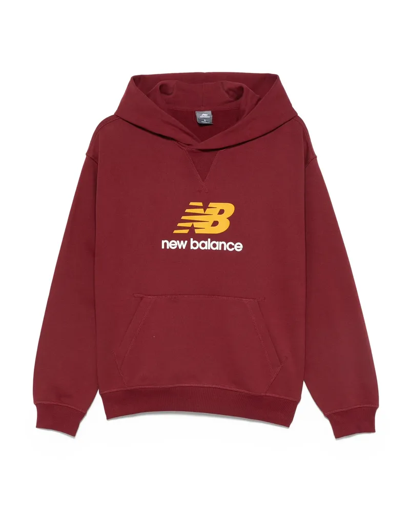 New Balance Logo-print Hoodie Red
