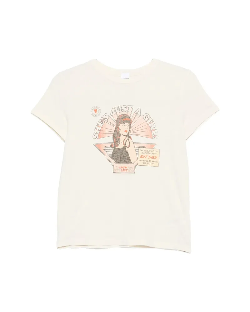 RE/DONE Just A Girl Graphic-print T-shirt Neutrals