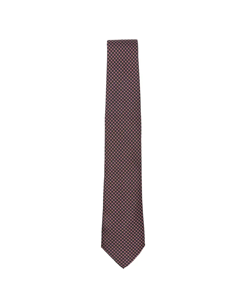 Canali Geometric-pattern Tie Black