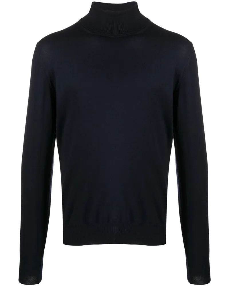 La Fileria Ribbed Roll-neck Jumper Blue