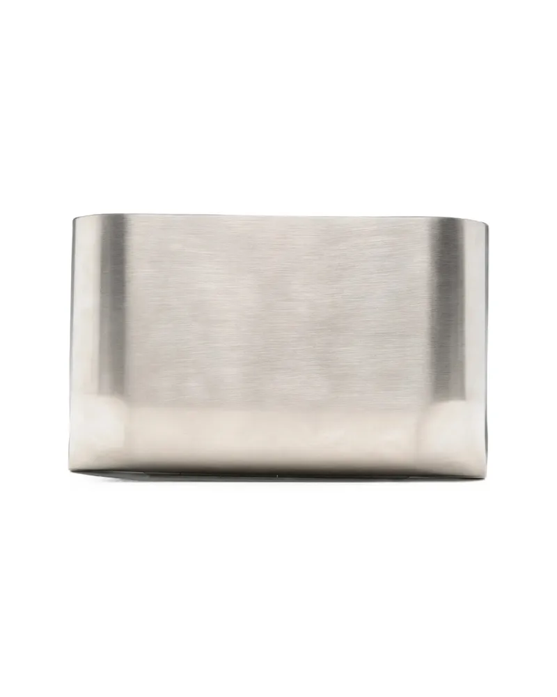 Rick Owens Sculptural Brushed-finish Clutch Bag Silver