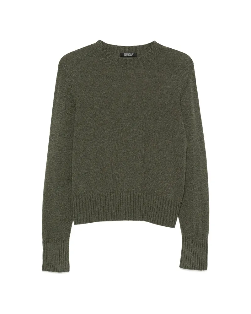 ARAGONA Long-sleeve Ribbed-trim Sweater Green