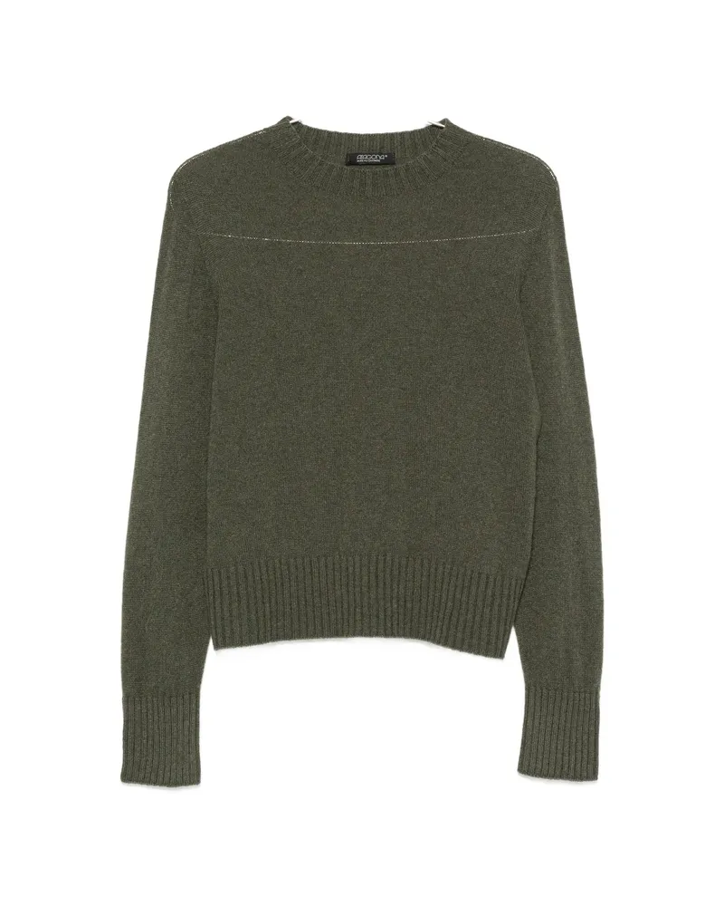 ARAGONA Long-sleeve Ribbed-trim Sweater Green