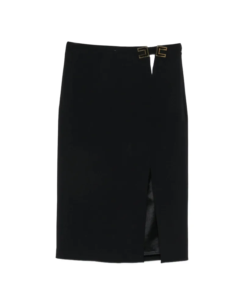 Elisabetta Franchi Logo-embellishment Side-slit Midi Skirt Black
