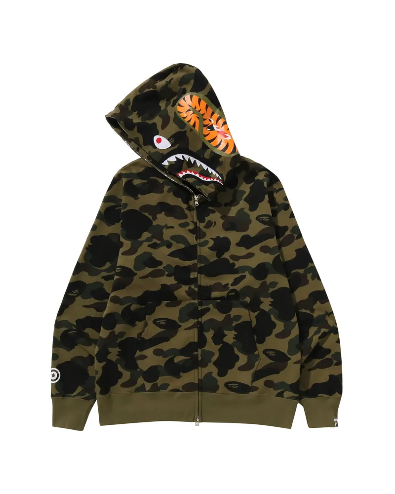 BAPE A Bathing Ape 1st Camo Shark Full Zip Hoodie Green