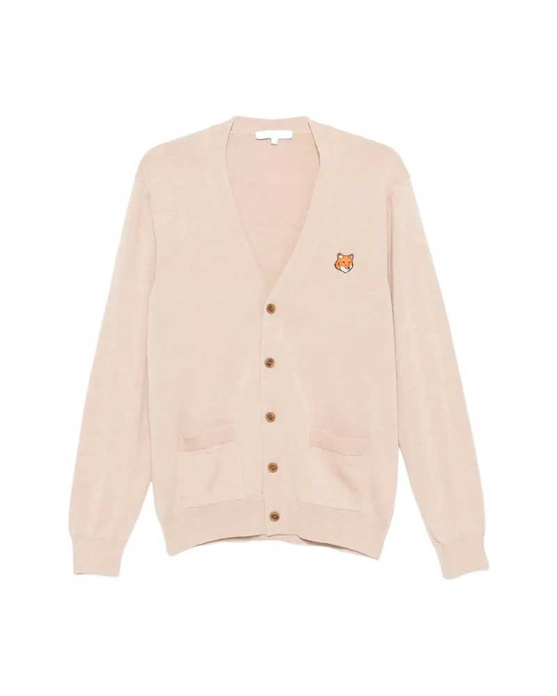 Kitsuné Fox-motif Pocket Cardigan Neutrals