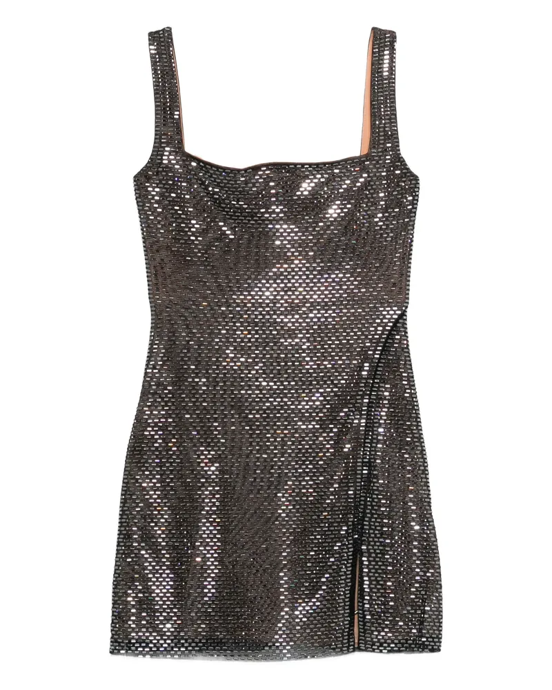Self-Portrait Rhinestone-embellishment Mini Dress Black