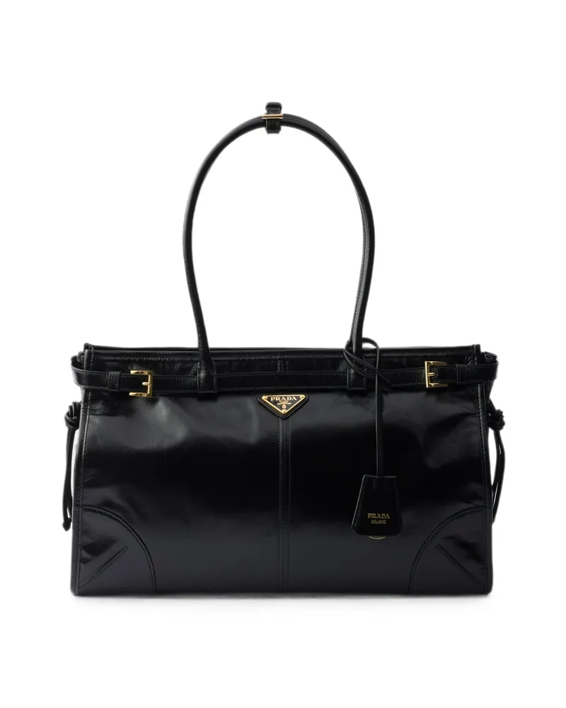 Prada Bonnie Large Leather Handbag Black