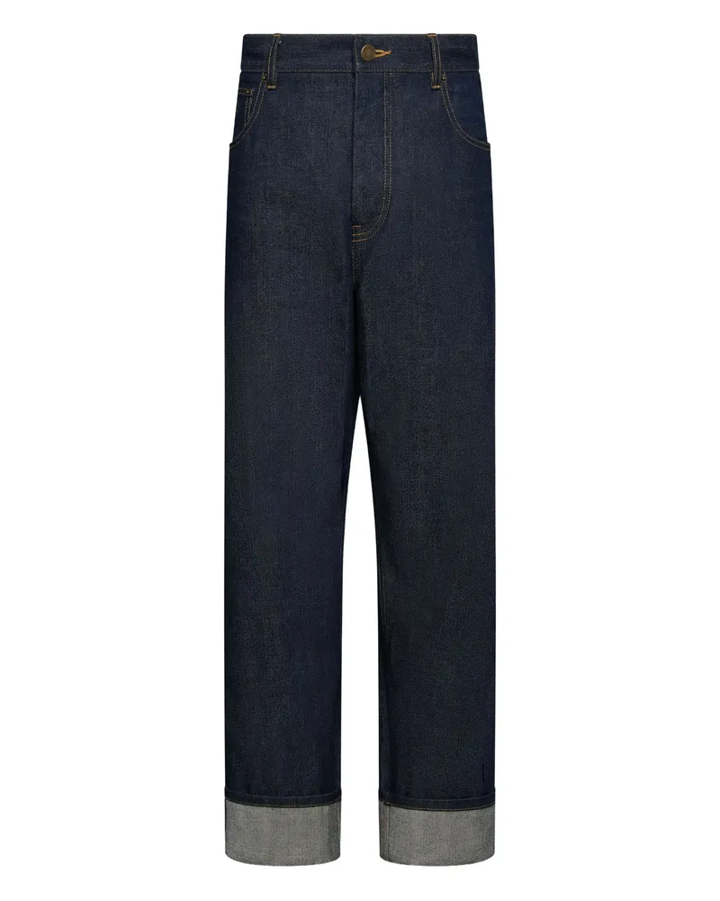 Thom Browne Selvedge-detail Five-pocket Trousers Blue