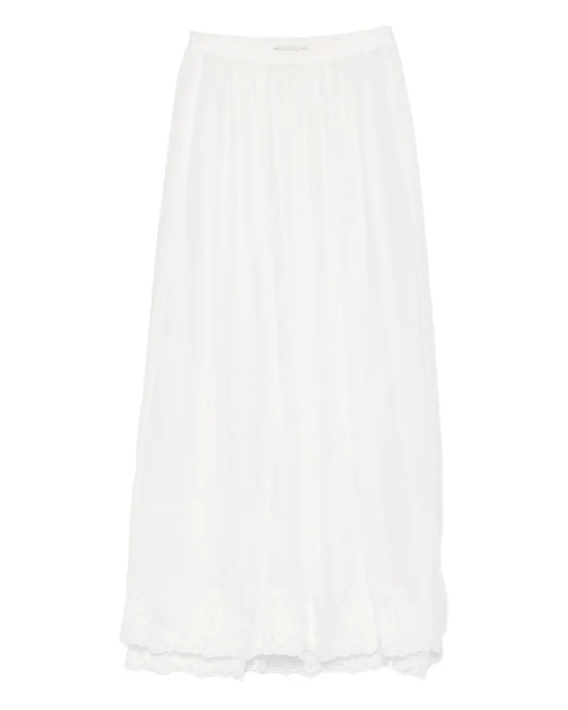 forte_forte Lace-trim Skirt White