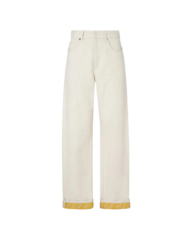 Fendi Straight Leg Jeans Neutrals