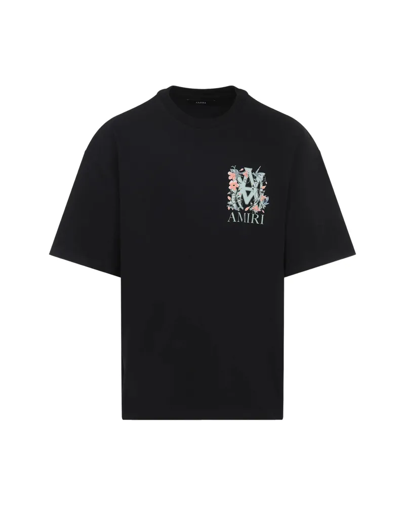 Amiri Floral Logo-print T-shirt Black