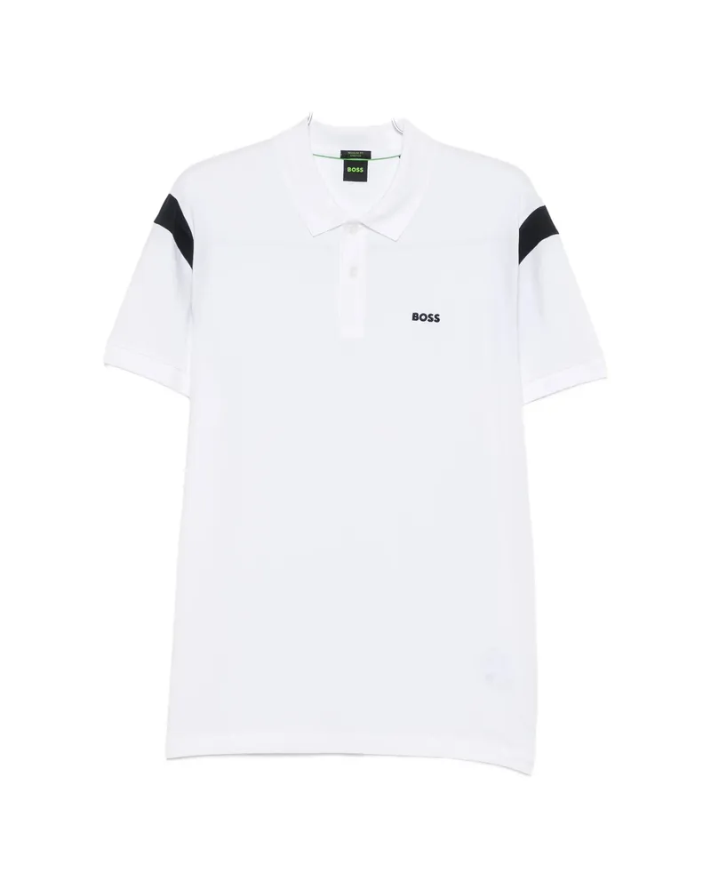 HUGO BOSS Logo-print Polo Shirt White