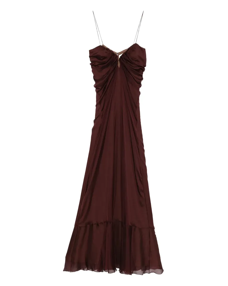 Raquel Diniz Ruffle-hem Maxi Dress Red