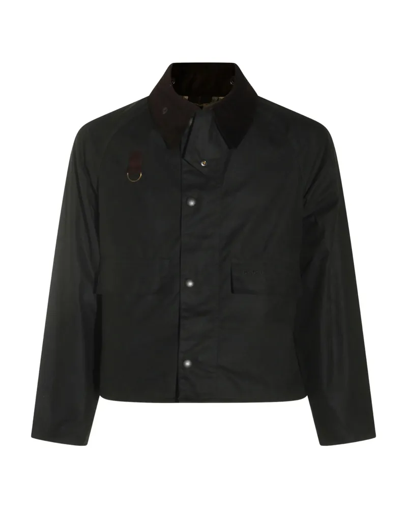 Barbour Corduroy-collar Button Jacket Black