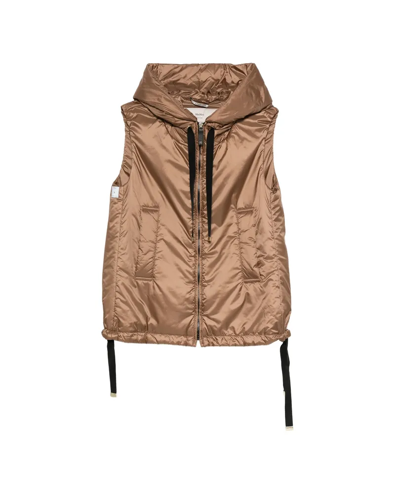 Max Mara Hooded Puffer Gilet Brown