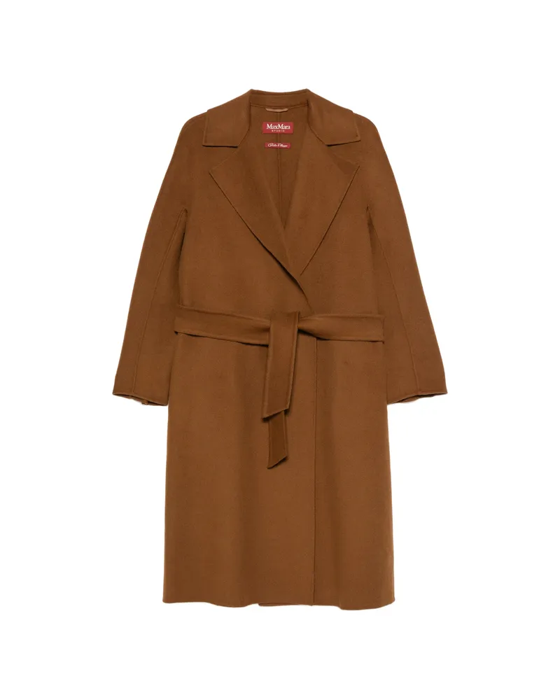 Max Mara Belted Notch-lapel Coat Brown