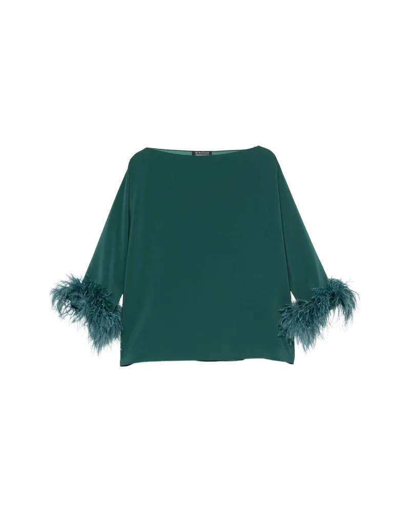 Gianluca Capannolo Laura Feather-trim Top Green
