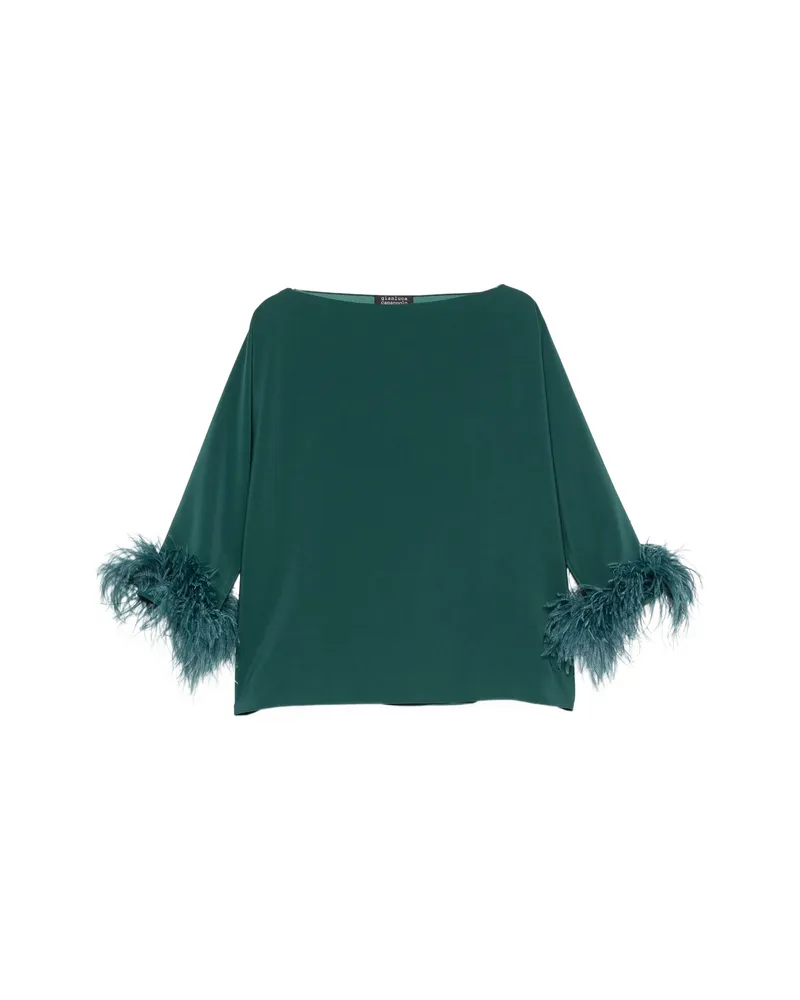 Gianluca Capannolo Laura Feather-trim Top Green