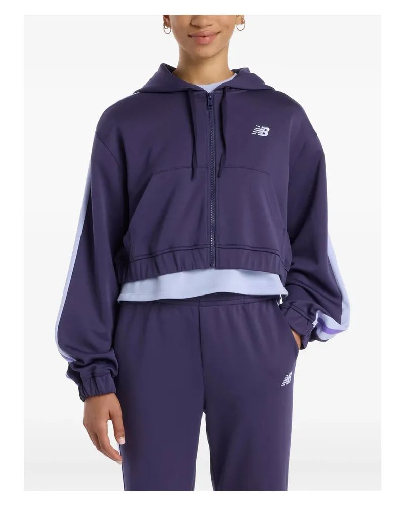 New Balance Stripe Zip Jacket Purple