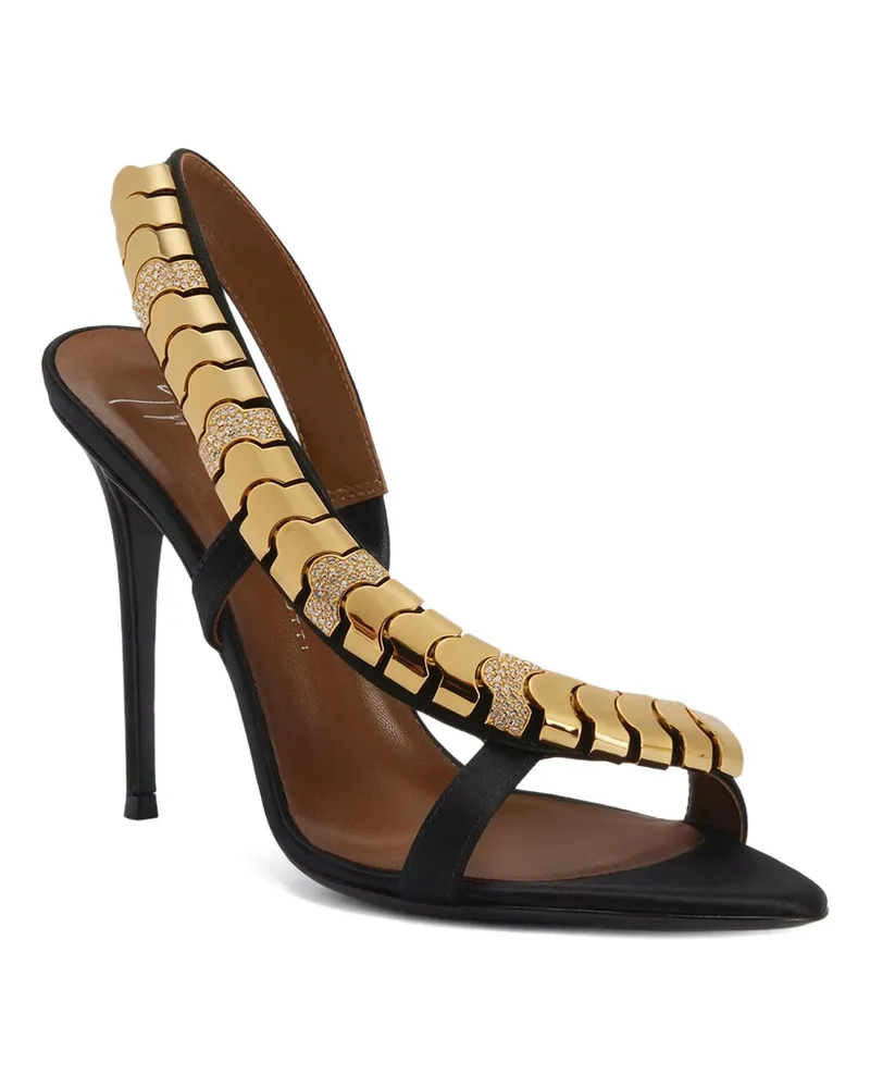 Giuseppe Zanotti 105mm Dafne Satin Slingback Sandals Black