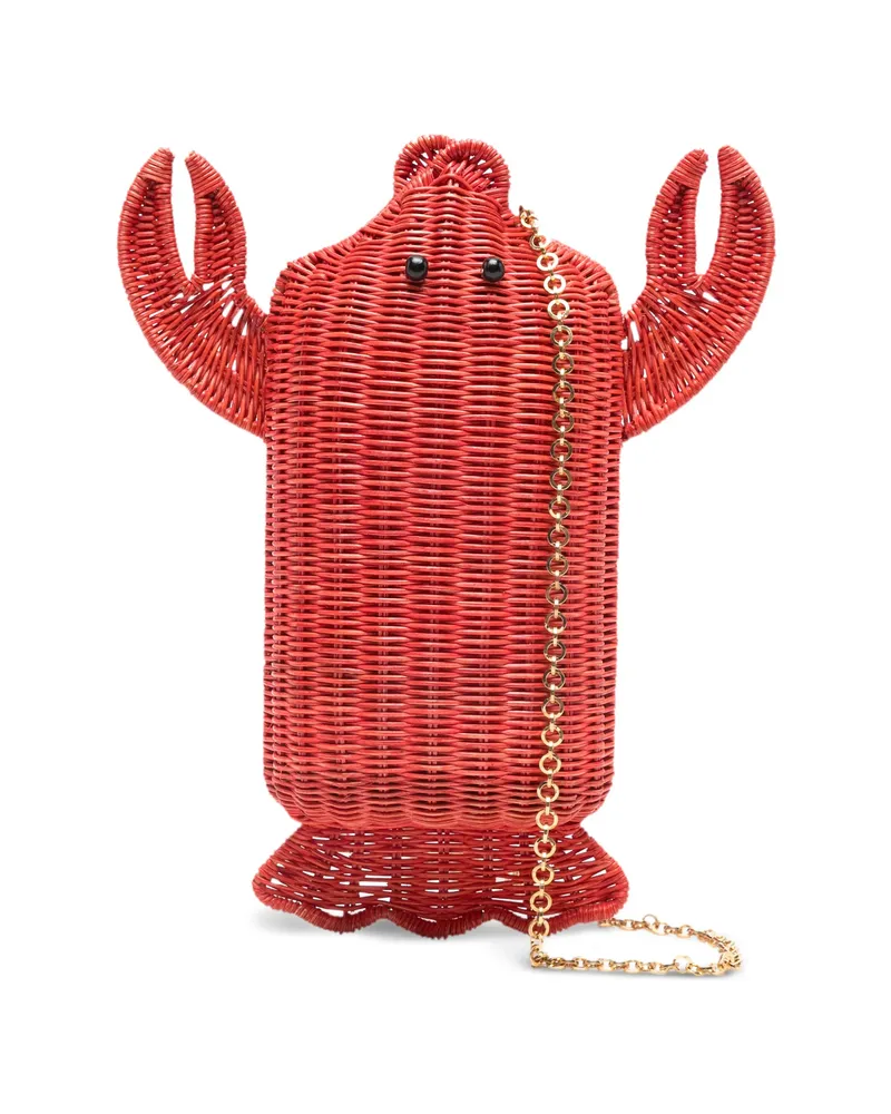 Serpui Lobster Chain Clutch Bag Red