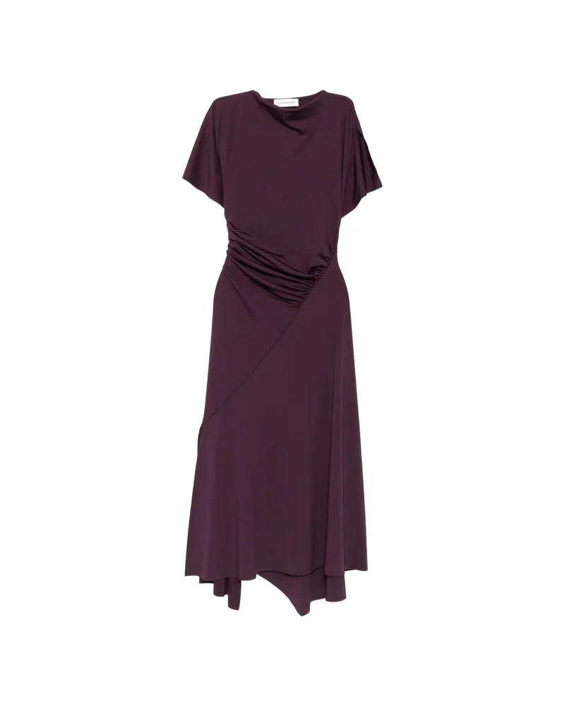 Victoria Beckham Blousey Midi Dress Purple