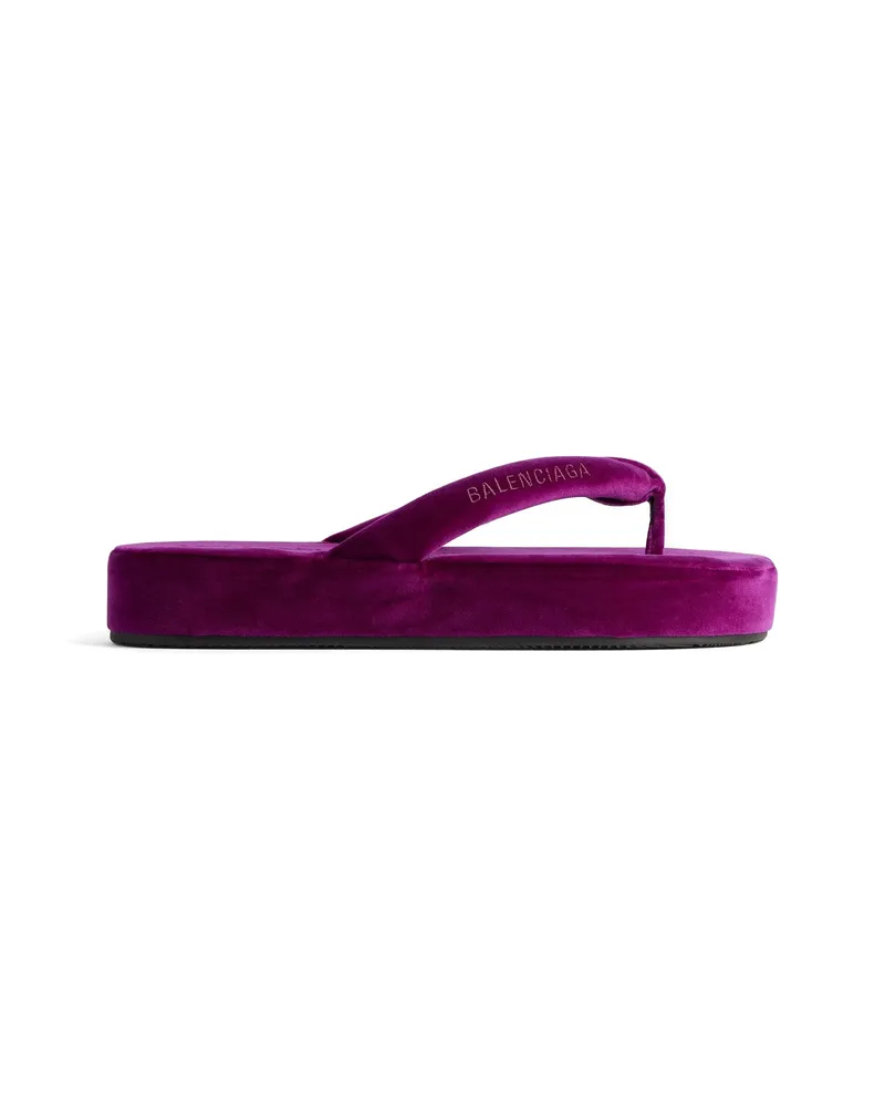 Balenciaga Velvet Platform Sandals Purple