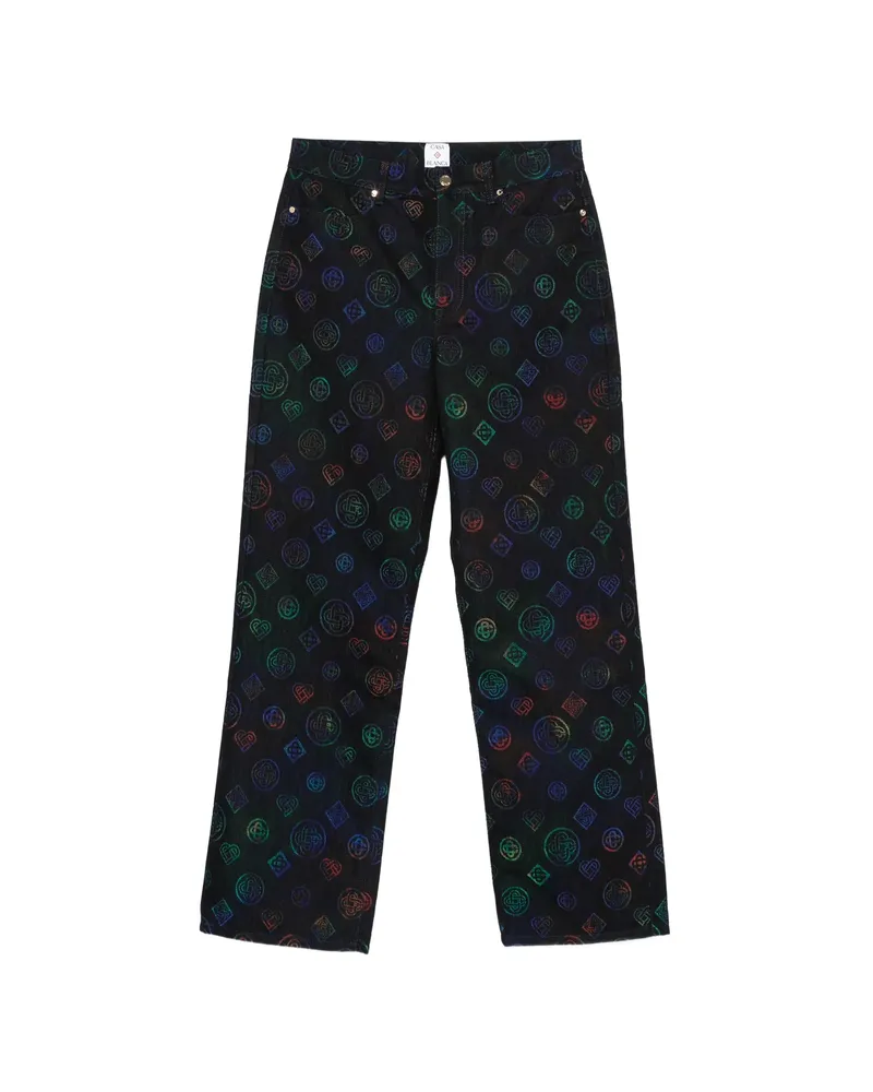 Casablanca Paris Logo-pattern Jeans Black