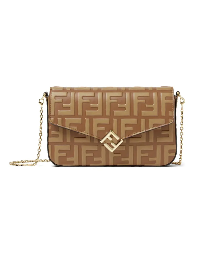 Fendi FF Diamonds Two-tone Wallet Brown