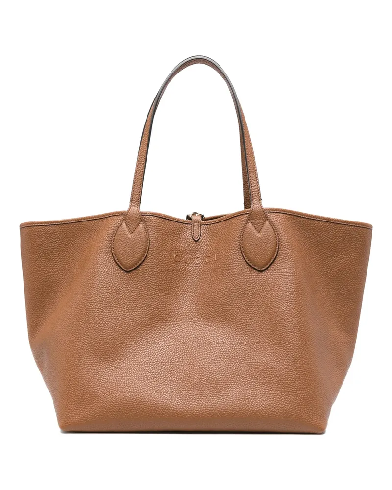 Gucci Reversible GG-pattern Leather Tote Bag Brown