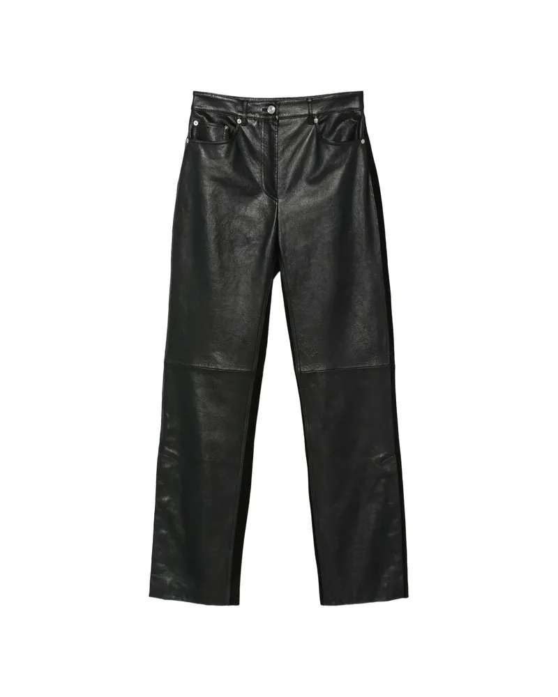 SPORTMAX Crespo Leather Panelled Trousers Black