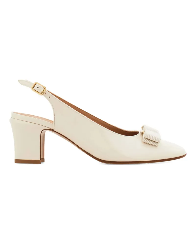 Ferragamo Vara Bow-detail Slingback Pumps Neutrals