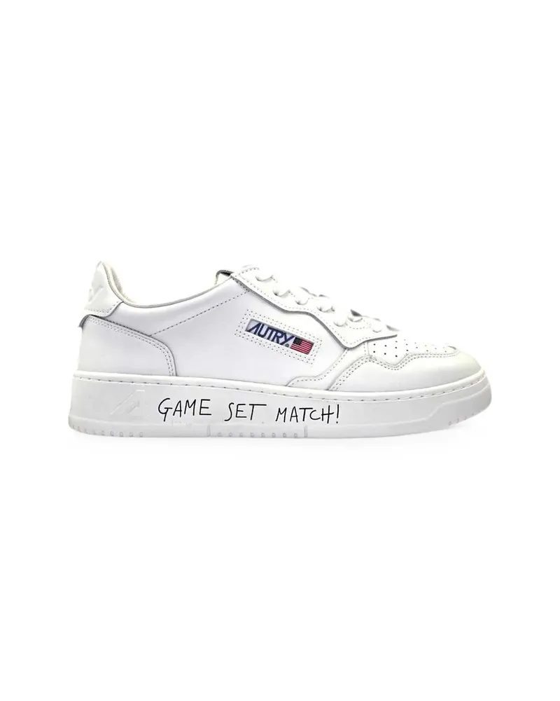 AUTRY Match Slogan-print Sneakers White